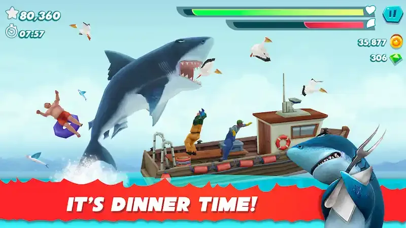لعبة hungry shark evolution مهكرة للاندرويد