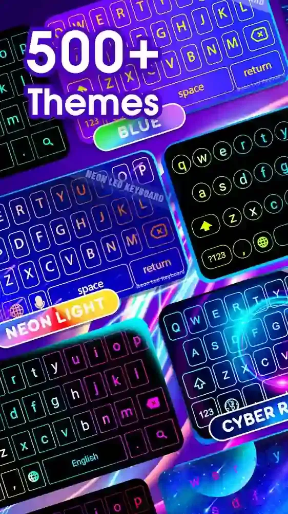 تحميل Neon LED Keyboard Premium مهكر للاندرويد اخر اصدار